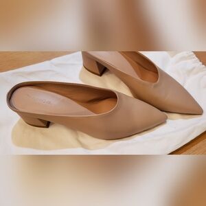 Women's Beige Block Heel Shoes